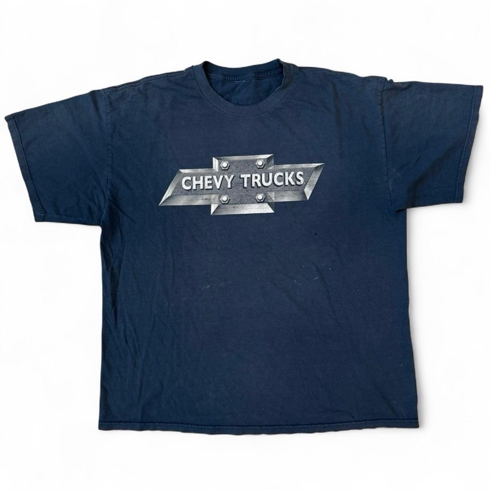 Chevrolet Chevy Trucks Faded Navy Blue Distressed T-Shirt Men's Size XL Grunge